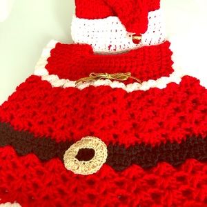 Handmade baby Santa dress and hat